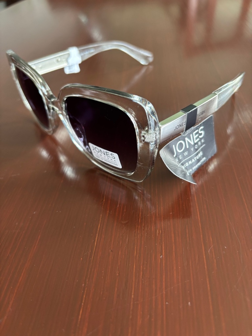 Jones NY 100% UV protection,tortoise shell clear/gray frame,black gradient lens
